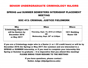 SOC 413 meeting flyer